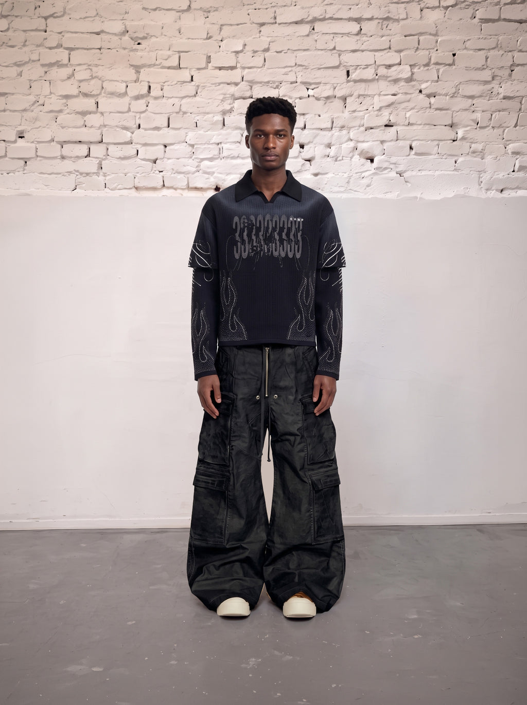 PARADISE LONG SLEEVES BLACK – WAFFLE SERIES