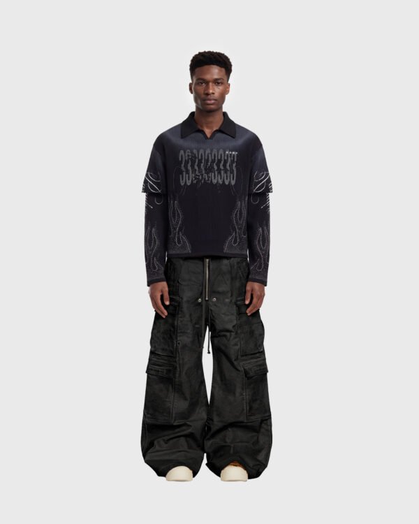 PARADISE LONG SLEEVES BLACK – WAFFLE SERIES