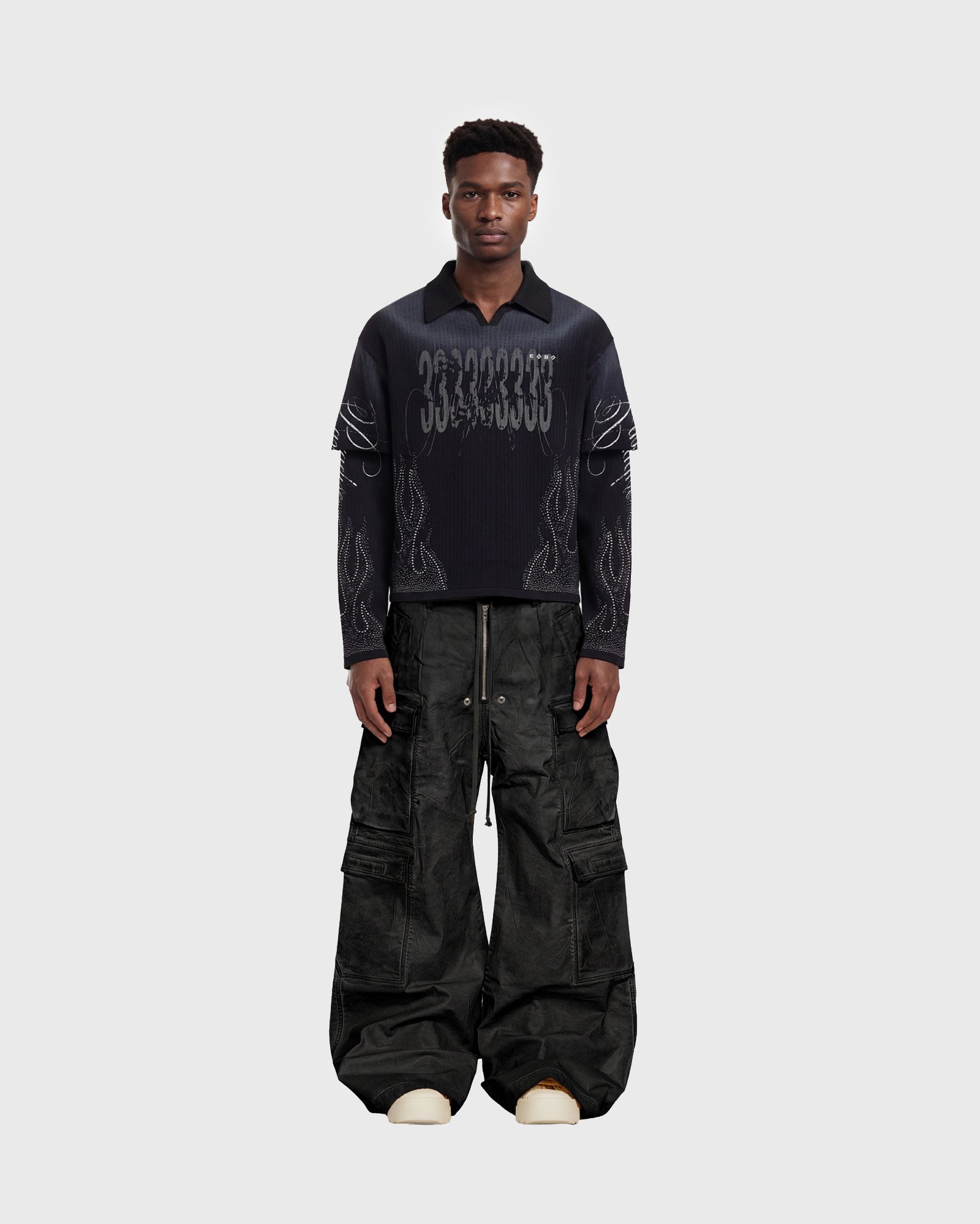 PARADISE LONG SLEEVES BLACK – WAFFLE SERIES: imagen 3